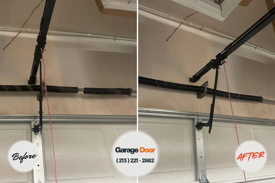 Before and after: garage door repair Johnstown, CO